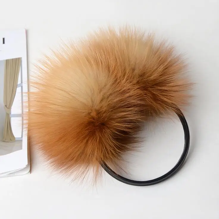 red fox Зимние женские теплые наушники из натурального Лисьего меха для девочек, 6 цветов - Цвет: red fox