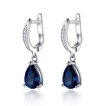 Huitan Gorgeous Water Drop Shape Blue Cubic Zirconia Drop Earrings for Women Evening Party Elegant Accessories Classic Jewelry