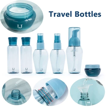 

New Arrival 1Set Orange/Blue Travel Split Bottle Refillable Vial Suit Liquid Soap Shampoo Lotion Foam Pump Sub Bottle Container