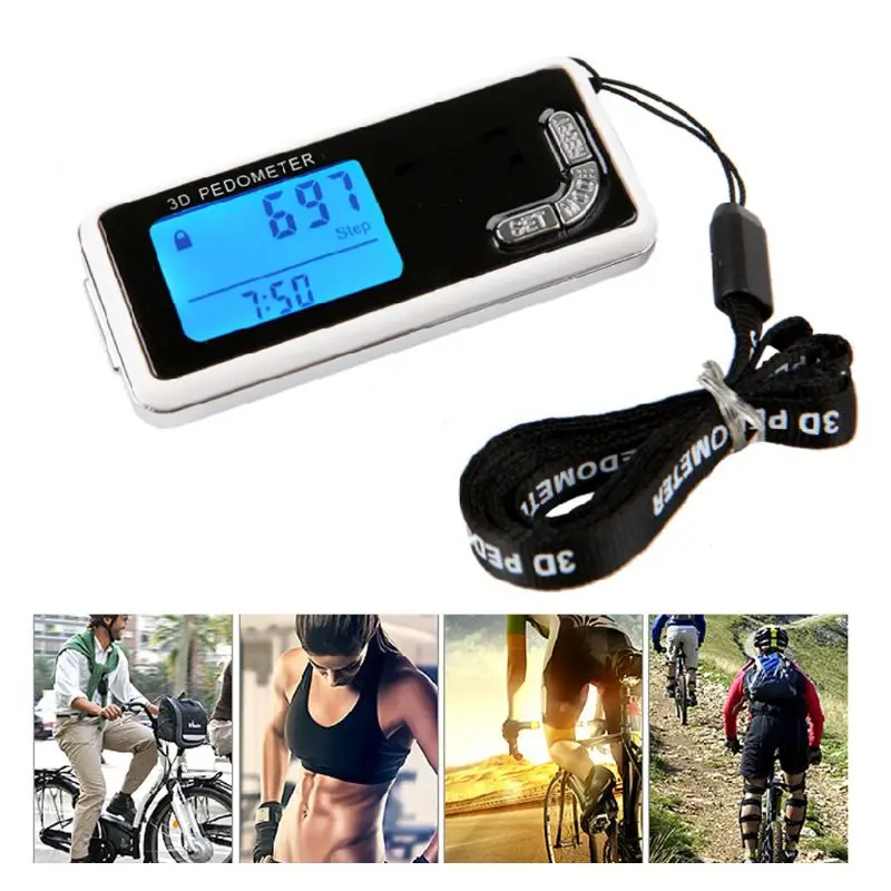 OOTDTY 3D Sensor Digital Pedometer Counting Running Walking Step LCD Smart Step Counter A5YD
