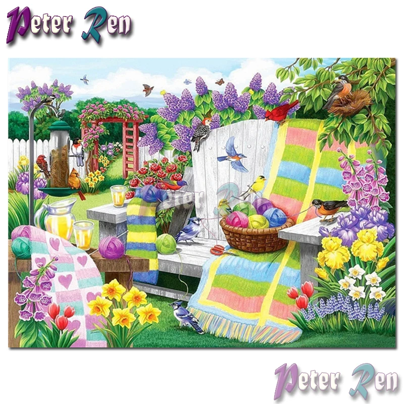 

5d landscape Diamond Painting Embroidery DIY Flower and bird cup pot Square or round Mosaic Cross stitch Rhinestone Handmade