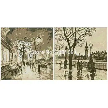 

City street view patterns Counted Cross Stitch 11CT 14CT 18CT DIY Chinese Cross Stitch Kit Embroidery Needlework Sets home decor