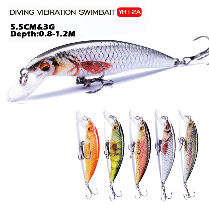 

5 Color 2.5"/2.4g Mini Minnow Fishing Lure Realistic Fish Bait Unique Body Texture Fishing Tackle Pesca Wobbler HML12A