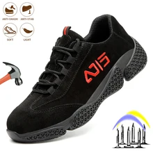 

Men Safety Shoes Industrial Security Steel Toe Cap Outdoor Work Boots Anti-puncture Workplace Anti-smash Construction Work boots
