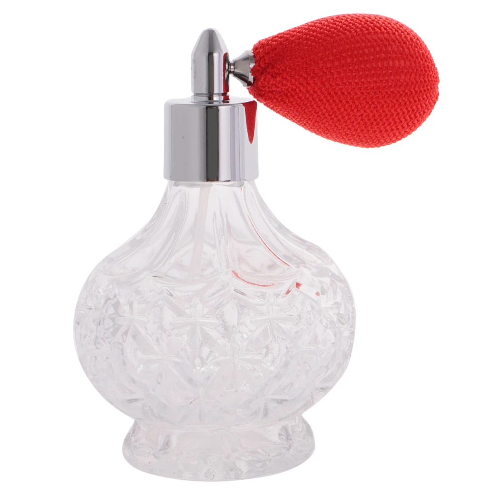100ml Crystal Perfume Bottle w/ Short Spray Tassels Atomizer Pump Lady Gift