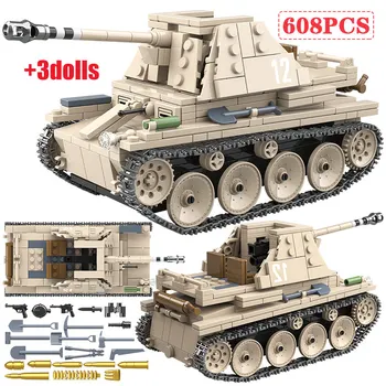 

City Light Tank Model Building Blocks Military WW2 Tank Fighting Police Soldiers Figures Blocks Gifts Toys For Boys