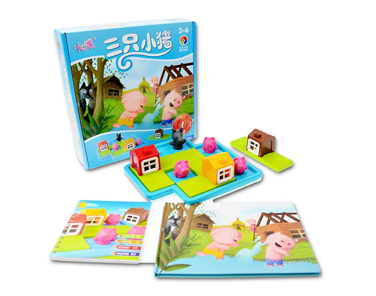 

Xiaoguaidan Three Little Pigs Jigsaw Puzzle Educational Force Toy Kids Boys And Girls Children 3-4-6-Year-Old 7 a Year of Age Lo