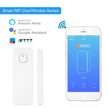 

WiFi Door Window Sensor Smart Security Wireless Burglar Alert for Home Garden Apartment Office
