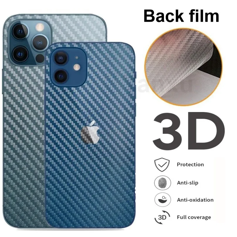 Protection d'ecran 3D pour iPhone X/XS en fibre de carbone
