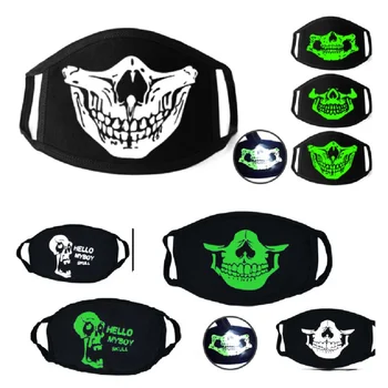 

Halloween Skull Masks Skeleton PM2.5 Dustproof Lower Half Face Mask Multi Use Luminous Accessories Party Mask