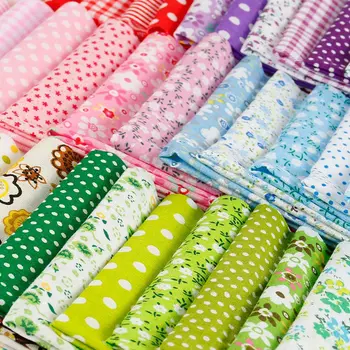

25x25cm 7/5PSC Cotton Fabric Cartoon Printed Mixed Style Cloth DIY Handmade Patchwork Material For Needlework Sewing Accessories