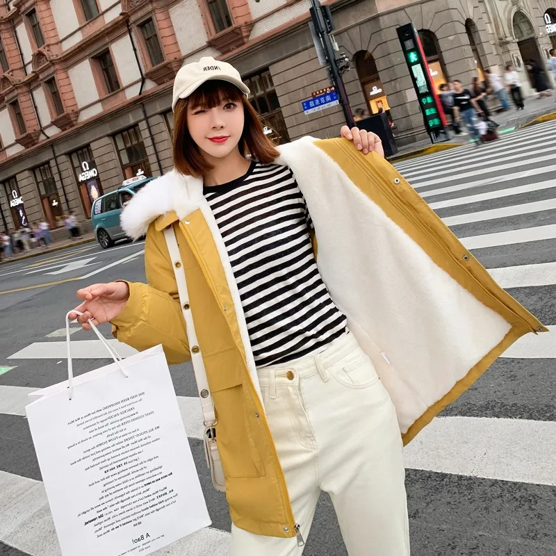 

Photo Shoot 2019 New Style down Jacket Women's Korean-style Short over-the-Knee Loose-Fit F Waist Hugging Slimming Pike Fur Coat