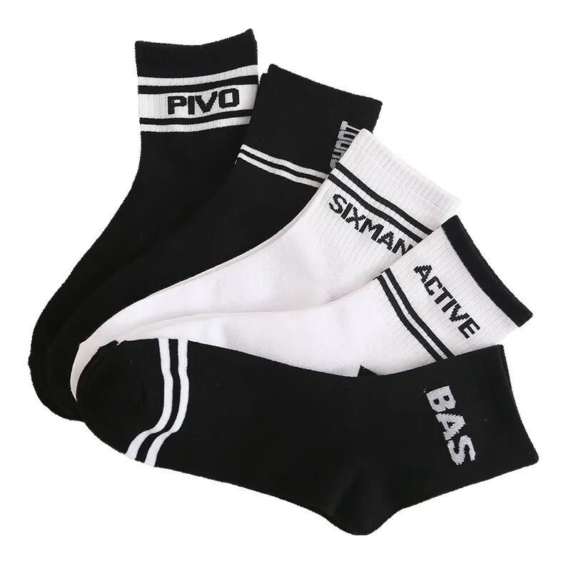 5 пар мужские хлопковые короткие носки в Корейском стиле|Мужские носки| |