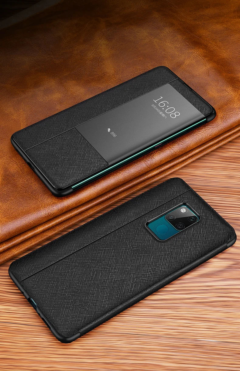 Чехол из натуральной кожи с перекрестным узором для huawei mate 20 Pro X 5G, тонкий смарт-просыпающийся/спящий флип-чехол для huawei mate 20 X 20X