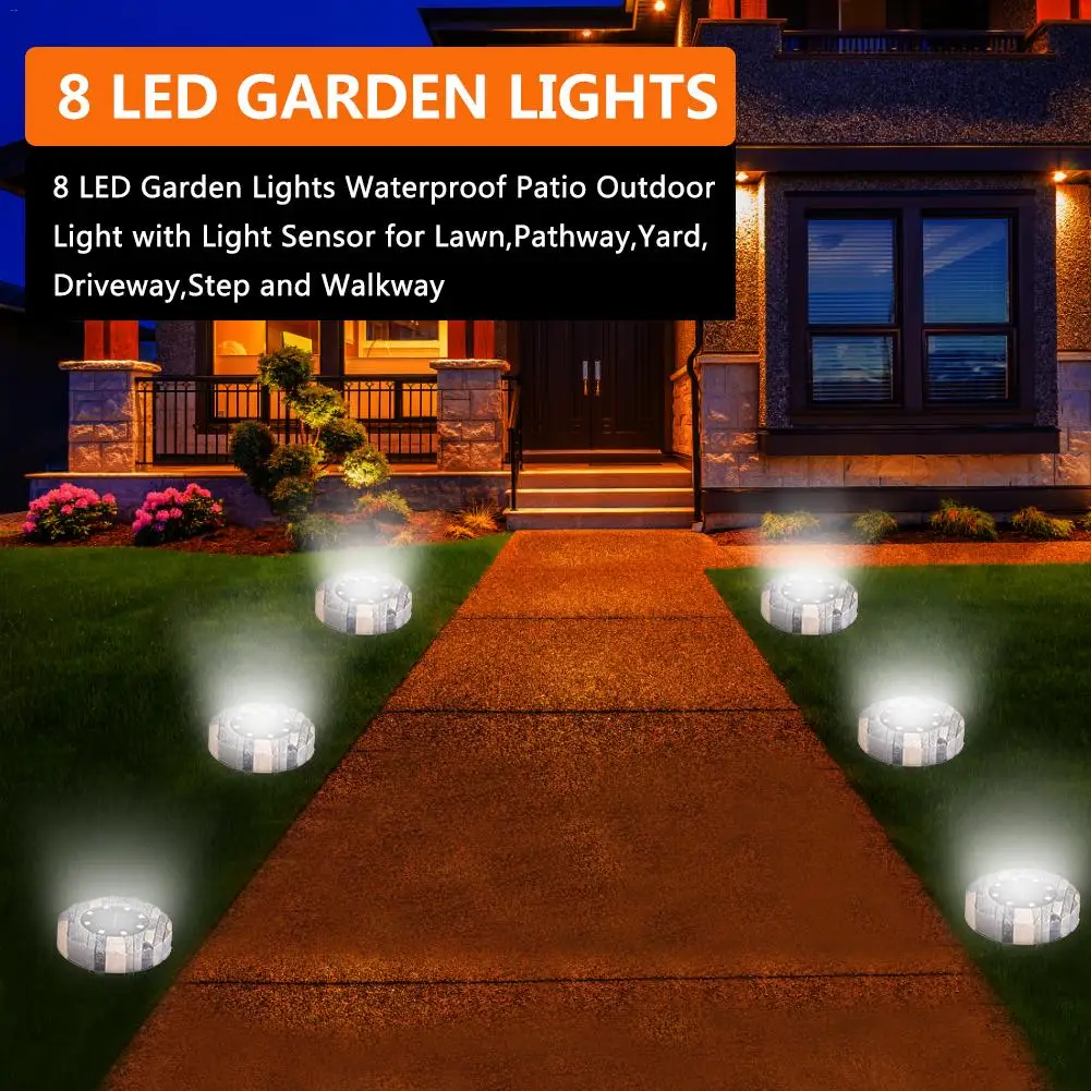 Solar Ground Lights Stone Light 16 Led Garden Sensor Lights