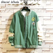 

GlacialWhale Men's Jacket Men 2021 New Autumn Jacket Print Japanese Streetwear Coat Casual Cargo Green Jackets Men Windbreaker