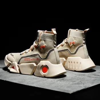 

CASOIPRA 2020 High Top Sneakers Men Casual Shoes Lace-up Breathable White Sock Shoes White Shoes Black Chaussure Homme Zapatos