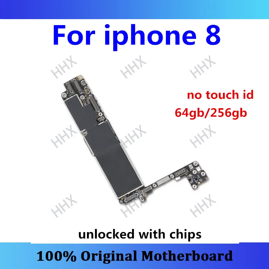 

For iphone 8 motherboard unlocked no icloud IOS system without touch ID for iphone 8 mother logic board 64GB/256GB mainboard