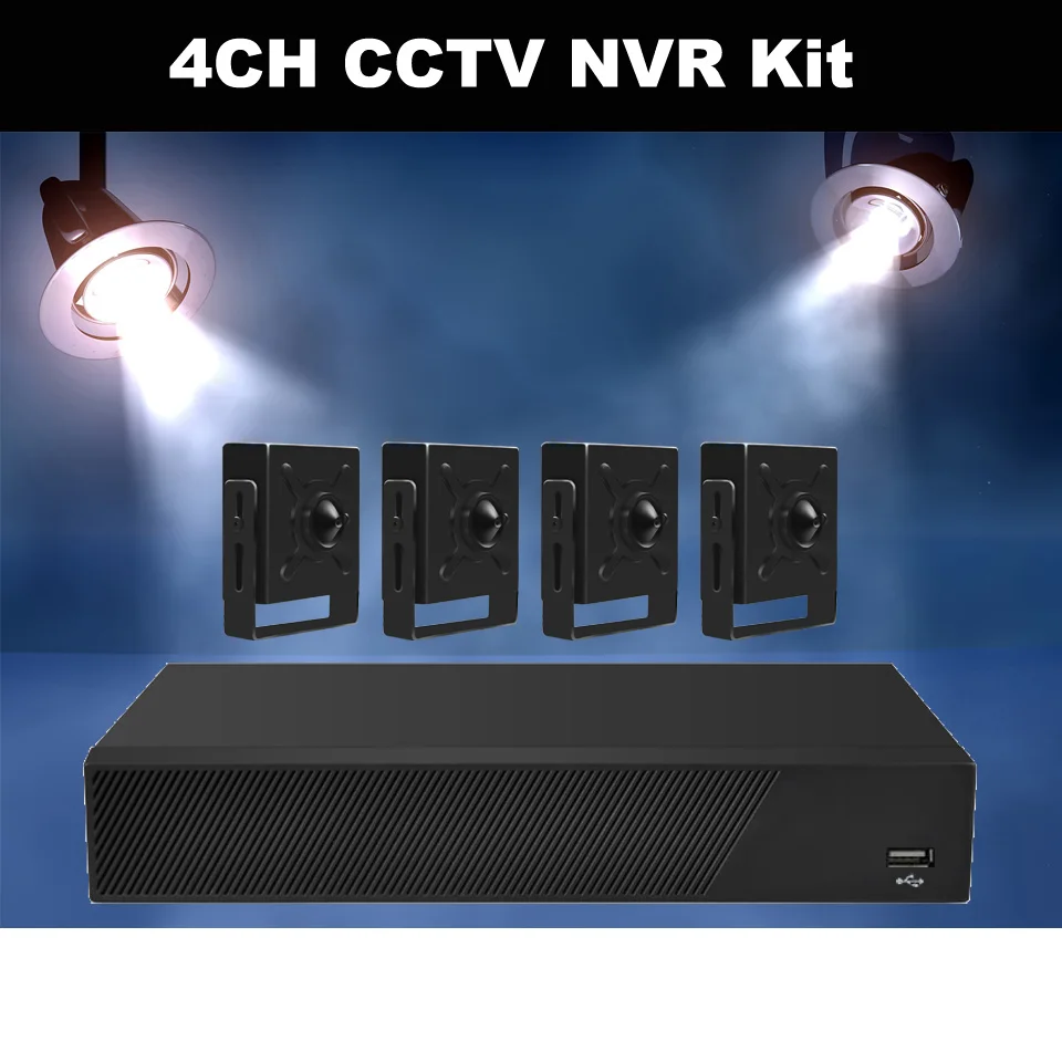 Heanworld мини комплект ip-камеры 2.0mp с микрофоном камера системы безопасности HD с nvr 4ch 1080P Внутренняя камера видеонаблюдения система