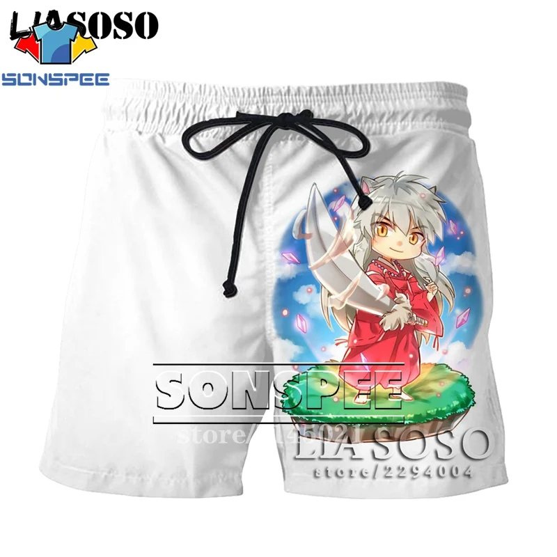 Оранжевый SONSPEE, 3D принт, аниме, Inuyasha, мужские, женские, дышащие, пляжные шорты, летние, для фитнеса, штаны, повседневный стиль, качественная спортивная одежда, D06 - Цвет: Оранжевый