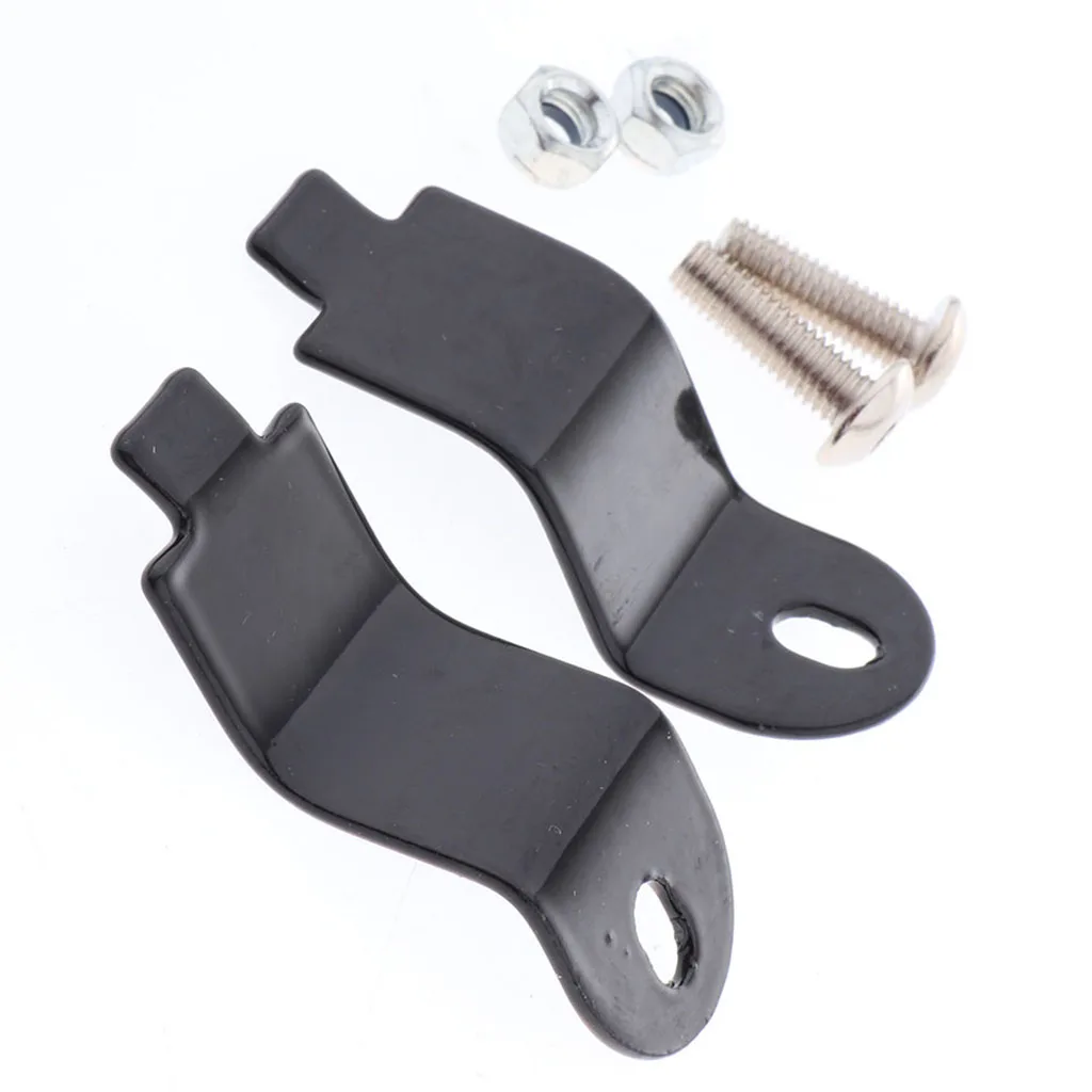 Aluminum Alloy Fork Ear Headlight Side Mount Clamp Brackets for Motorbike Chopper Bobber Café Racer (BLACK)