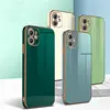 Luxury Gold Plated Electroplated Case For iPhone 11 Pro Max 8 Plus 7 XR XS X Silicone Lens Protection 12 Pro Max SE 2022 Cover ► Photo 3/6