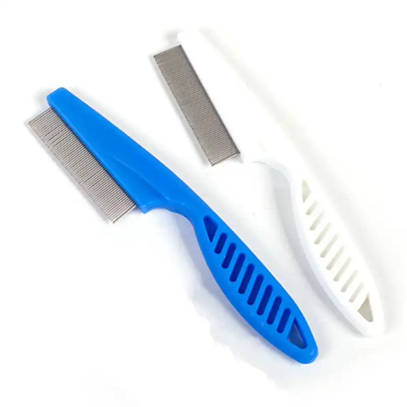 Katze Hund Metall Nit Kopf Haar Lause Kamm Feinzahnflohkamm Fliehen Griff Fur Pet Verwenden Kopfhaut Pinsel Kamme Aliexpress