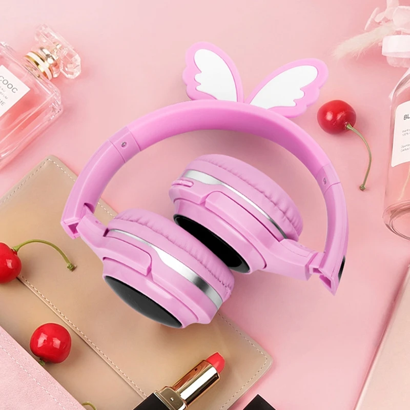 Seven color LED Cartoon Wireless Bluetooth Headset Luminous Effect Headphones With Microphone Music Headphones Kids Gift Seven c