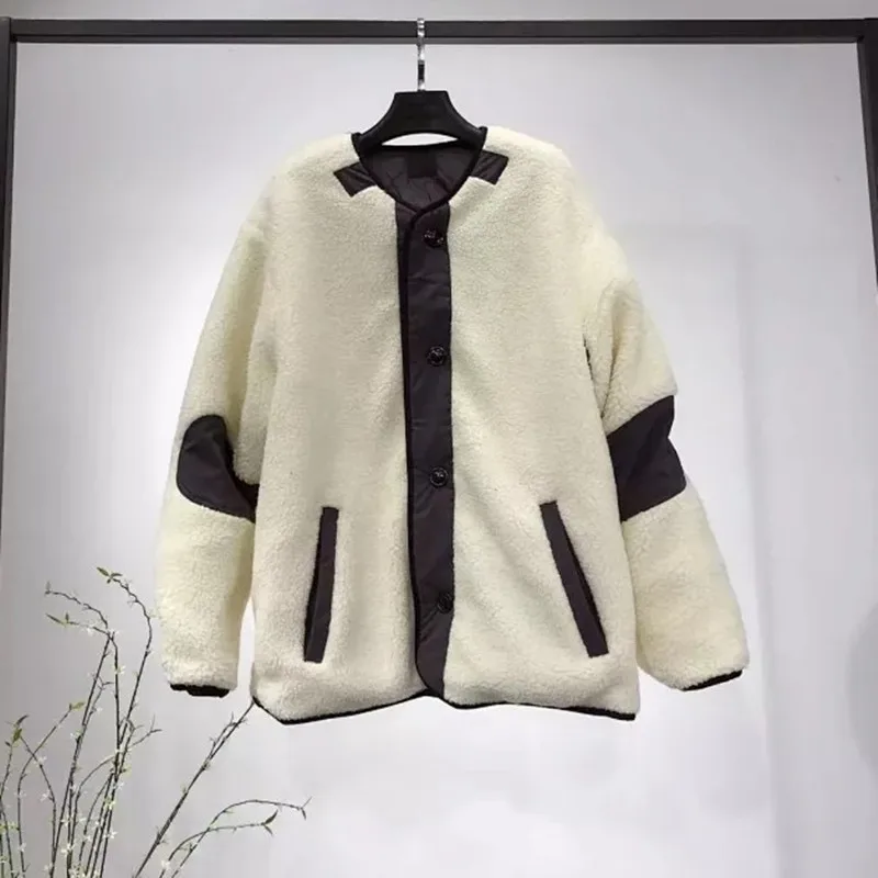 Dark grey Женское лоскутное пальто, Зимняя женская Повседневная Свободная куртка с длинным рукавом и карманами - Цвет: Dark grey
