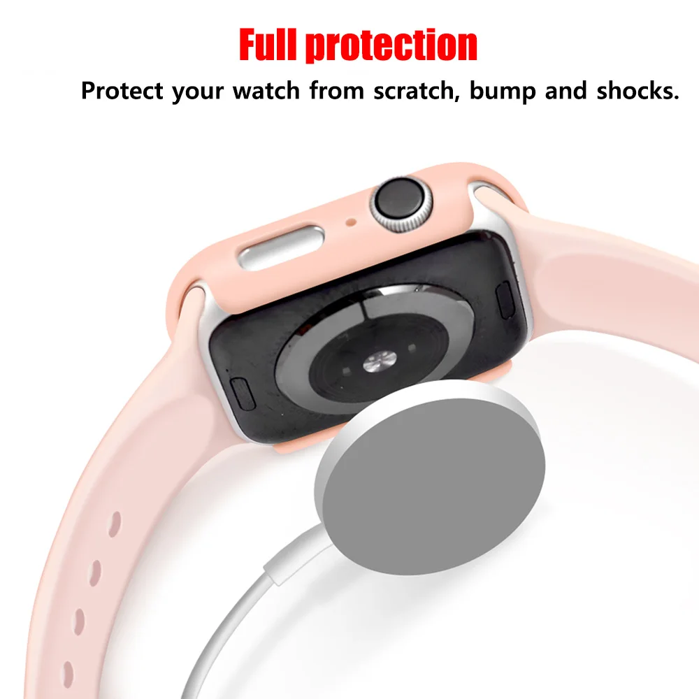 Glass+Cases For Apple Watch Series SE 654321 44mm 40mm Smart iWatch 42mm 38mm 360 Full Bumper Screen Protector+Cover Accessories