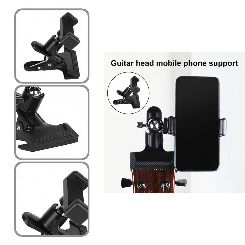 

Guitar Phone Clip Solid Mini Guitar Head Phone Live Broadcast Bracket Guitar Head Holder Guitar Phone Holder