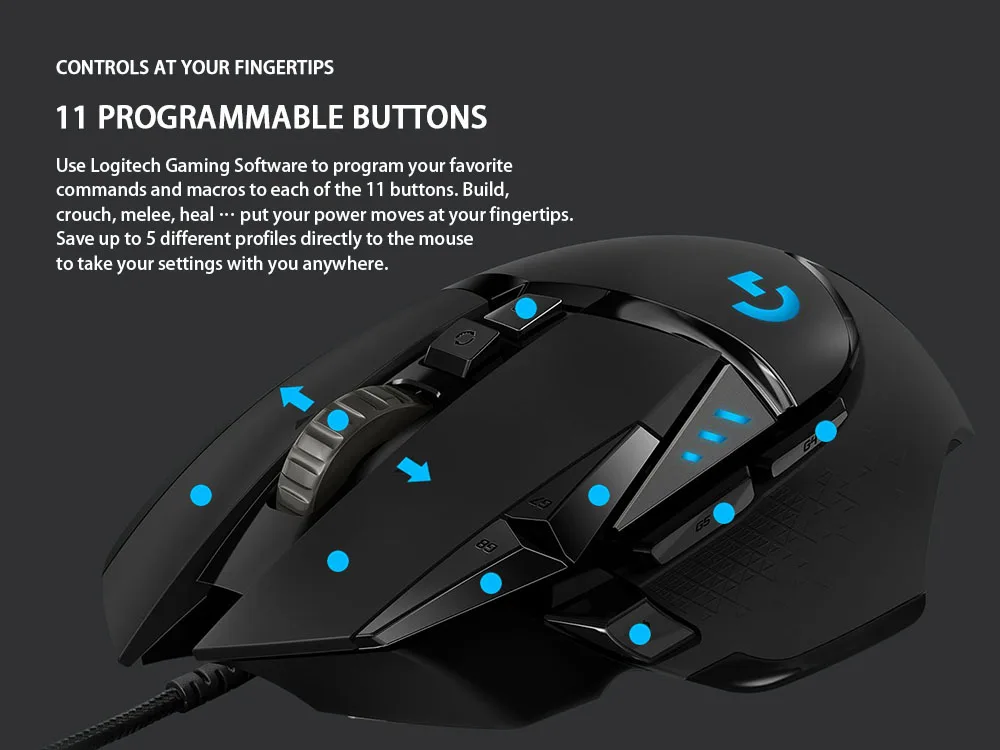 Оригинальная профессиональная игровая мышь logitech G502 Hero 16000 dpi, игровая мышь для программирования