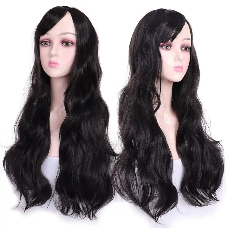Weilai Pariki Dlya Zhenshin Dlinnye Volosy Devushka Parik Bolshaya Volna Vyushiesya Chernye Dlinnye Volosy S Chelkoj Srednij Razmer Volos Chistaya Sinteticheskij Parik Aliekspress