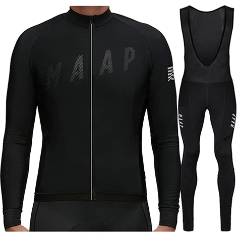 P04 SET Traje de ciclismo engrosamiento de lana de invierno зимний термальный флисовый длинный рукав Джерси велосипедный комплект зимние куртки мужские - Цвет: P04 SET