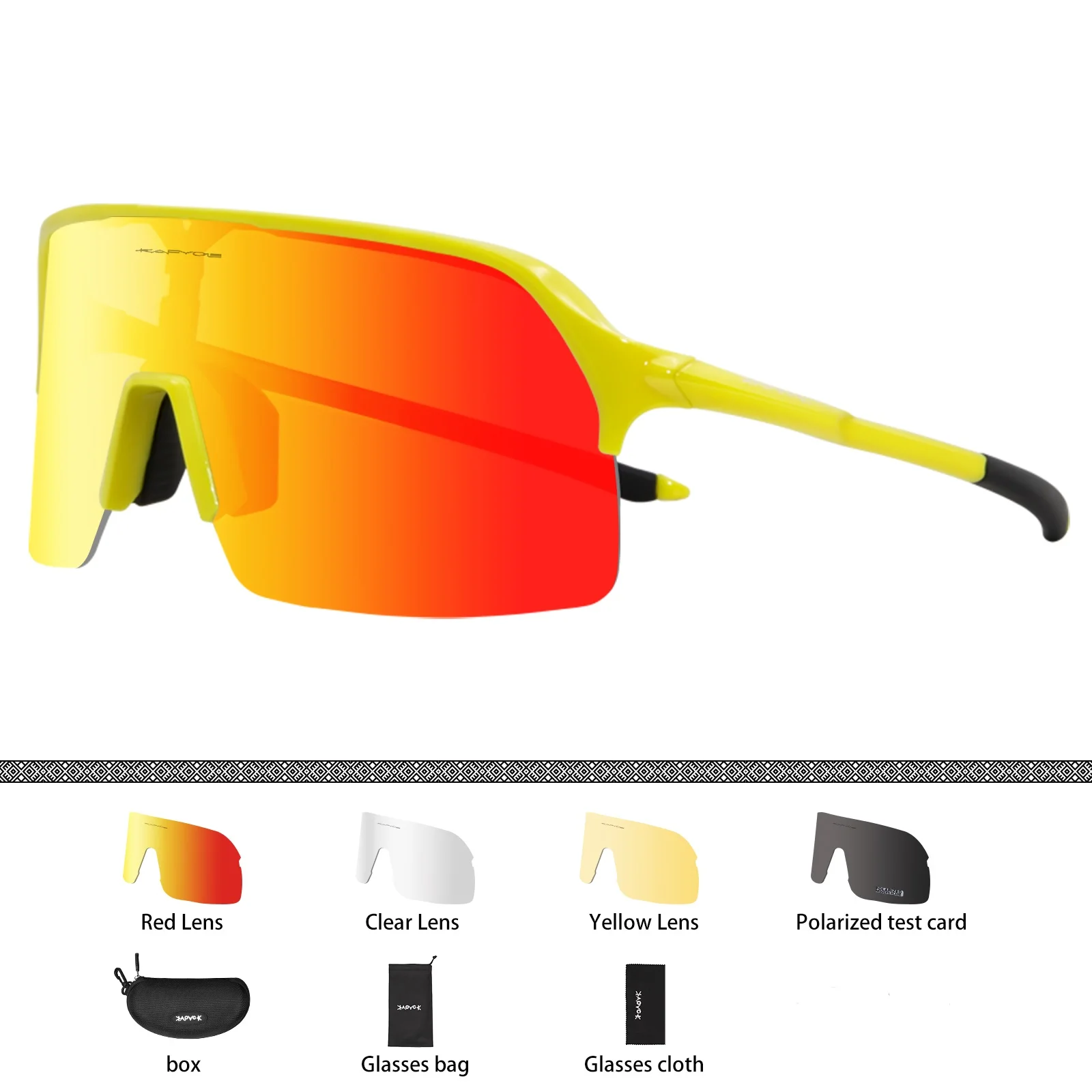 Polarised Cycling Glasses With 4 Interchangeable Lenses Sport_voghion.com