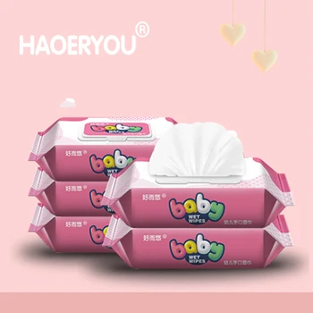 

5 boxes Wet Wipes Non-alcoholic Lasting Moisturizing High Quality Non-Woven Cotton Mild Cleaning Care Skin Tissue Towelettes