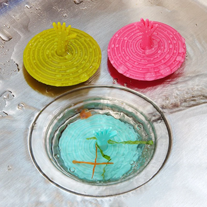 

Bathroom Shower Floor Sink Plug Bathtub Drain Stopper Silicone Wash Basin Protector Drain Plug Cover Kitchen Sink Stopper