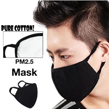 

10pc Anti-dust Reusable Cotton Solid Black Simple Face Masks Mouth Cover Filter Wholesale Anti Odor Smog Summer Dust Mask