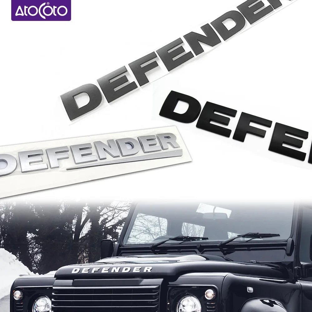 

Car Styling Front Hood Rear Trunk Sticker for DEFENDER Letters Logo ABS Emblem Badge