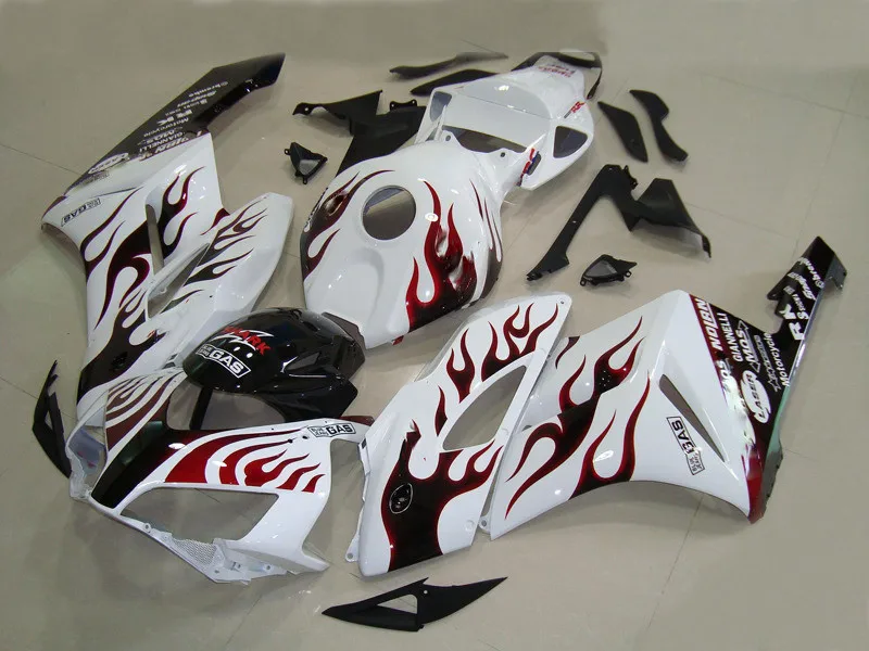 Литьевая форма обтекатель комплект для CBR1000RR 04 05 CBR 1000RR 1000 2004 2005 пламя Белый Черный
