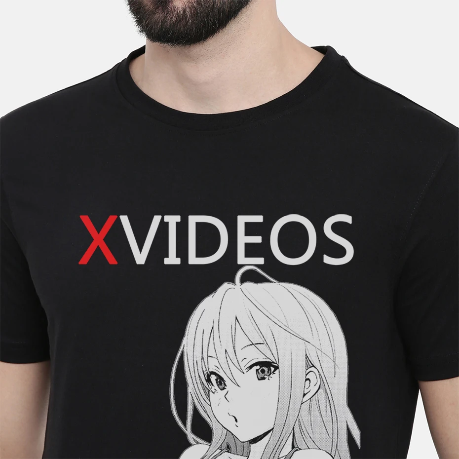 Новое поступление, XVideo, Сексуальная футболка с аниме Ahegao Waifu, хлопок, Круглый ворот, футболка большого размера