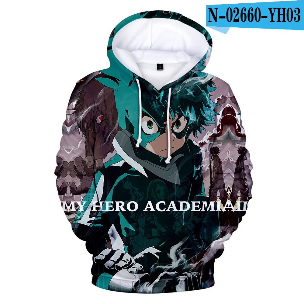 My Hero Academia 2T-16T Teenager Boys Girls Hoodie Sweatshirt 3D Printed Harajuku Cartoon Hoody Cosplay Costume Sportswear Coats hoodie black kid Hoodies & Sweatshirts