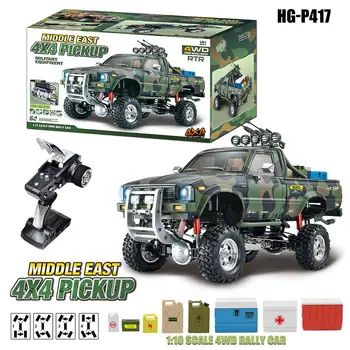 

HG P417 1/10 2.4G 4WD RC Car 4X4 EP Pickup Vehicles Rock Crawler Truck without Battery Charger Model(excluding battery charger)