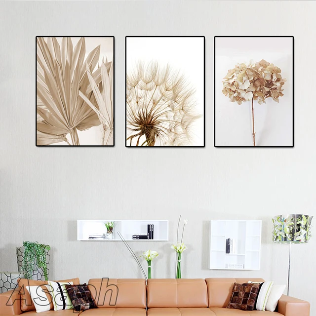Canvas Painting Bunny Tail Grass Reed Dandelion Flower Wall Art  Nordic Posters PrintsWall decoration frame for living room 3