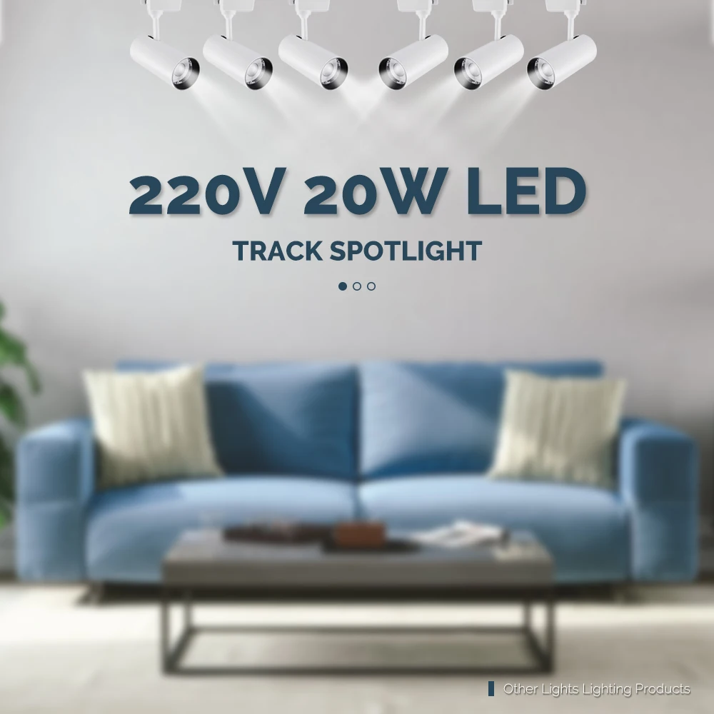 220V 20W Светодиодный Трековый прожектор узконаправленного света с Алюминий светодиодный COB Чип прочный практичный 355+ 100 с регулируемым углом наклона выставочный центр