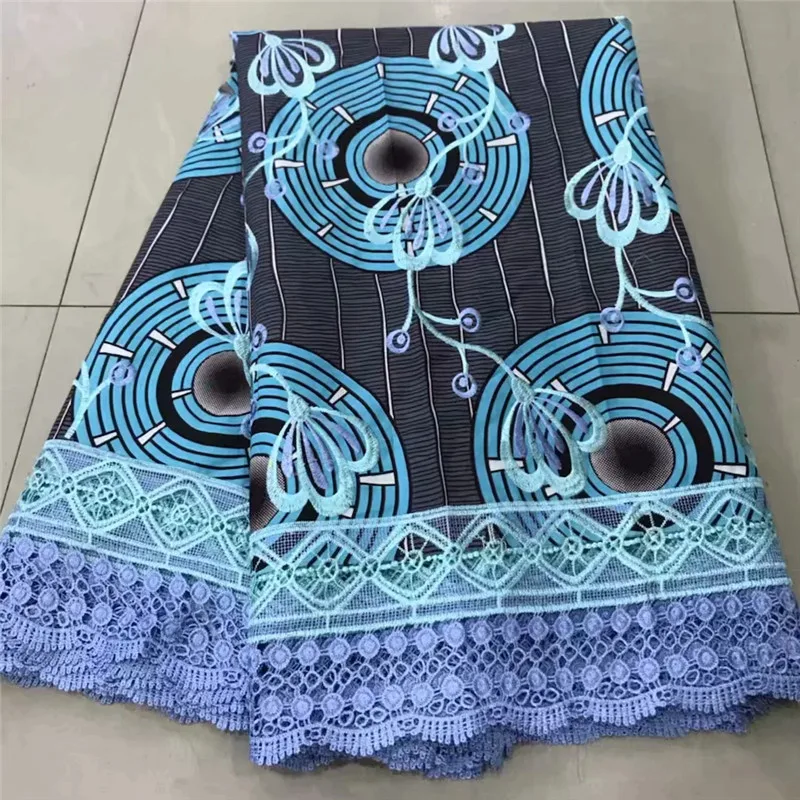 Популярный дизайн модное хлопок водорастворимые кружева ткани смесь Анкара воск вышивка Африка воск кружевная ткань для платья! AE-3679