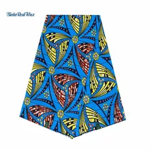 Синий цветочный дизайн голландский воск африканская ткань для женщин платье binta настоящий воск принты ткань хлопок Анкара ткань 24FS1144