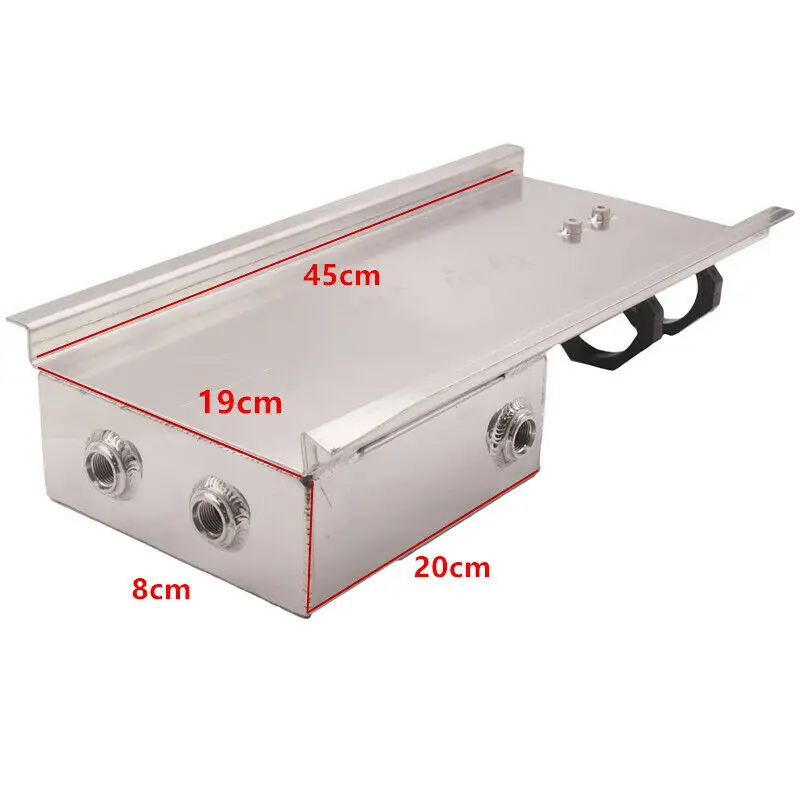 Polish Aluminum Dual 044 Pumps Mount 2.5lt Under Car Fuel Surge Tank with 8 ORB