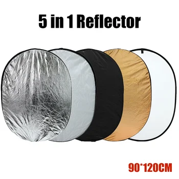 

90*120CM Portable Foldable Studio Photo Collapsible 5 in 1 Multi-Disc Light Photographic Lighting Reflector with Carrying Bag