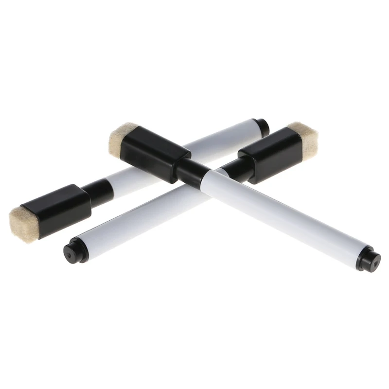 Whiteboard Pens 10 Pcs Black School Whiteboard Pen with Eraser
